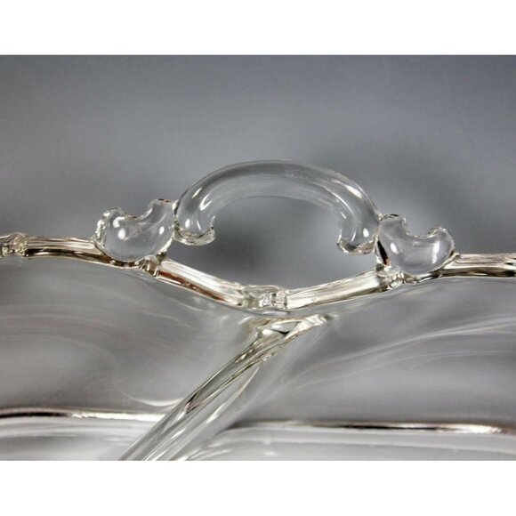 Fostoria Century Pressed  Glass 11" 3-Part Oval Relish Dish Clear Pattern #2630 - Picture 4 of 5